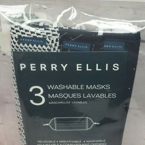 3 Perry Ellis Designer Reusable Mask - Picture 9 of 10